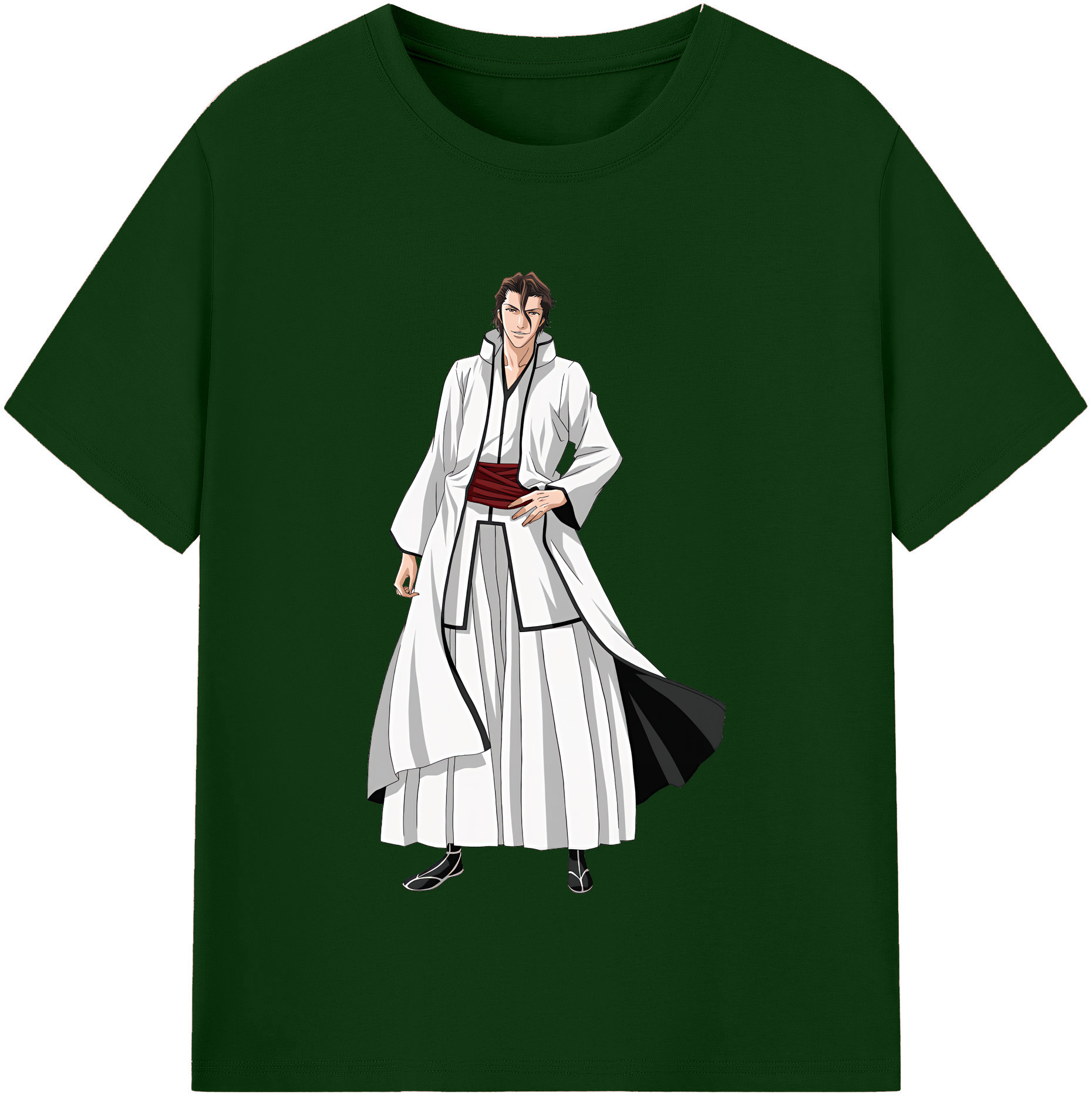 （画像用） ブリーチ 藍染 惣右介（あいぜん そうすけ） BLEACH Aizen Sousuke 綿100％半袖Tシャツ（フロントプリント）